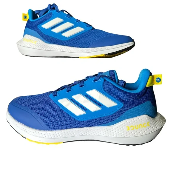 ADIDAS EQ21 RUN 2.0 J /UNISSEX RUNNING SHOES - BLUE/WHITE/YELLOW- SIZE 5Y